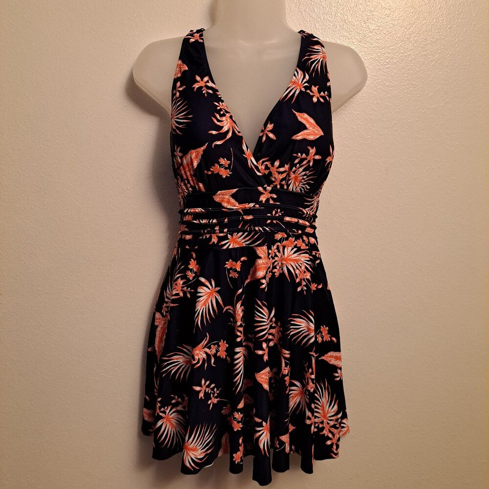 Summer Mae Floral Women's Swimwear One Piece Skirted Swimdress